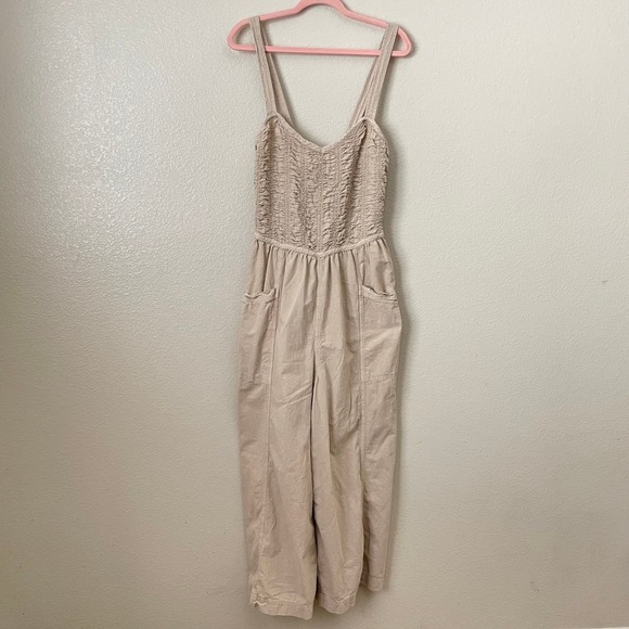 Free People Jumpsuit Womens XL  Forever and Always Ruched One Piece Wide Leg - Picture 5 of 14